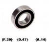 Rolamento 20x47x14 Pedal Acel/emb Alt 6204 Sc 110/111