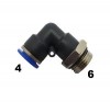 Cotovelo Plastico 04x06 Npt Pneumatico