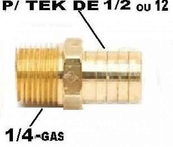 Bico P/ Mang. 1/4-rosca-x P/ Tekalon 1/2m) Mangueira