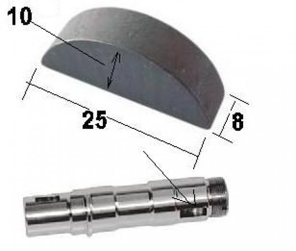 Chaveta 8x10x25 Eixo Bomb Inj.coman Sc 111/112 8x10.5x25