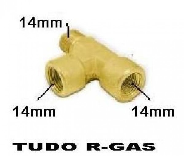 Tee Macho & Femea 14x14--14ntp Conex Adap. Relogio Mecanico