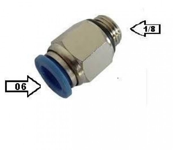 Conector Macho .06x 1/8 Instant Plastico