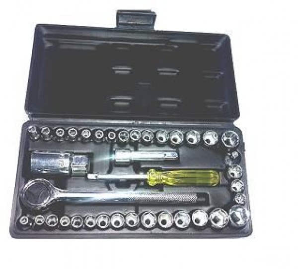 Jogo Chave Cachimbo Soquete 1/4 Catraca 40pcs