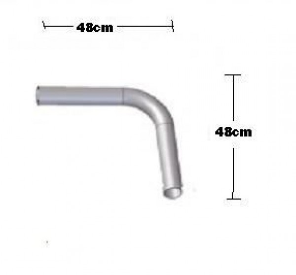 Tubo Escapamento Curvo 3´´x 48cm