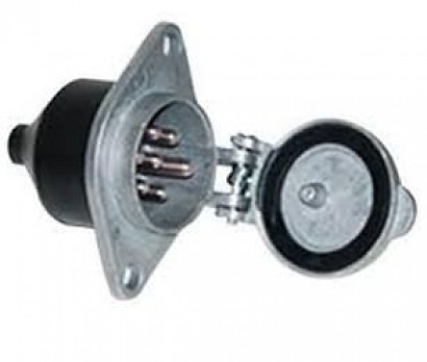 Tomada Redonda Femea 07-polos A2-248 Eletr Aluminio (p/cavalo)