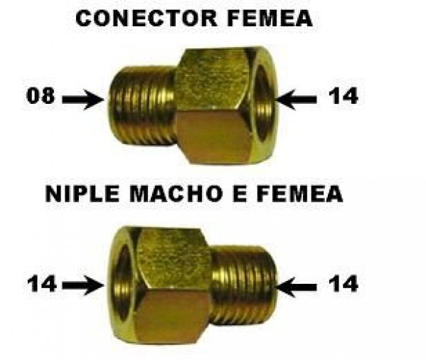 Conector Femea 08x14 Desmontado Ou Niple Mef 14x14