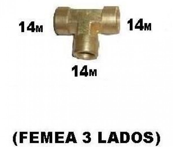 Tee Femea 14mm (femea 3 Lados)