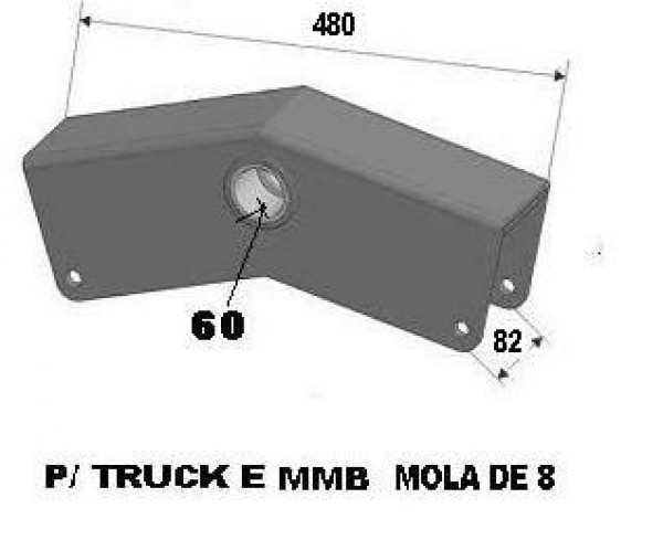 Balanca Asa Delta Carreta 82 -60mm Randon 82 Sr P/pino Truck Mmb 70836/00 Rn-6200