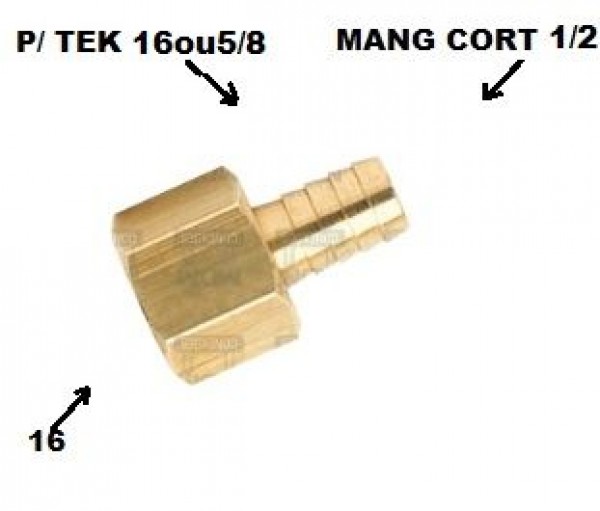 Conexao Girat Tomada Teste 1/2x16 Rodoar Valvula Serv