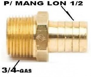 Bico P/ Mang. 3/4-rosca (mang Lon 1/2) Mangueira