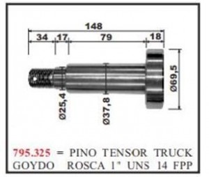 Pino Tensor 70x148x37mm Carr/truck Fruehalf/goydo Rosca 1 Uns 14 Fpp