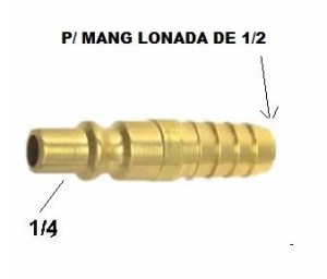 Pino Engate Rapido 1/4 C/espigao P/ Mangueira Lonada 1/2