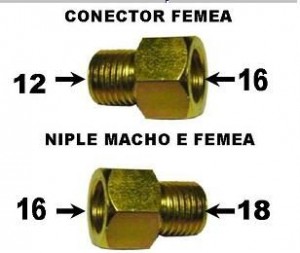 Conector Femea 12x16 Desmontada Ou Redutora 18x16