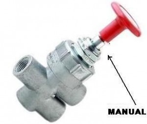 Valvula Push Desfrenagem Vm 16m Automatica Vermelha