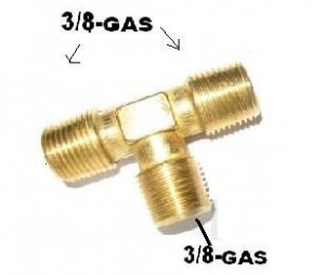 Tee Macho Rosca Gas 3/8