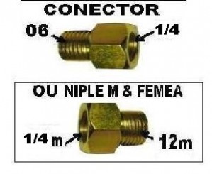 Conector Femea 06x 1/4 Desmontado Ou Redut 12x1/4
