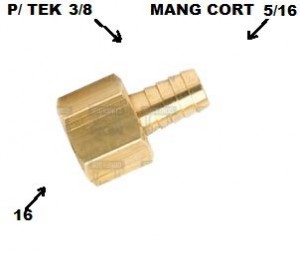 Conexao Girat Tomada Teste 5/16x16 Espigao Valvula Serv